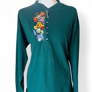 Vintage Disney Store Winnie the Pooh Henley Long Sleeve Shirt